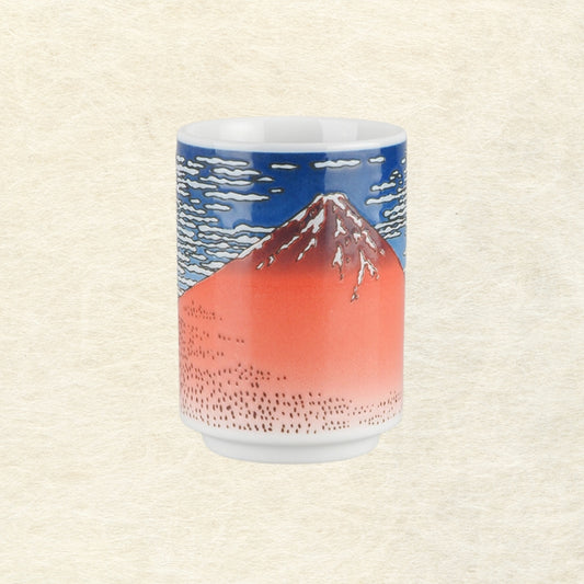 Hokusai Red Fuji - Mino ware