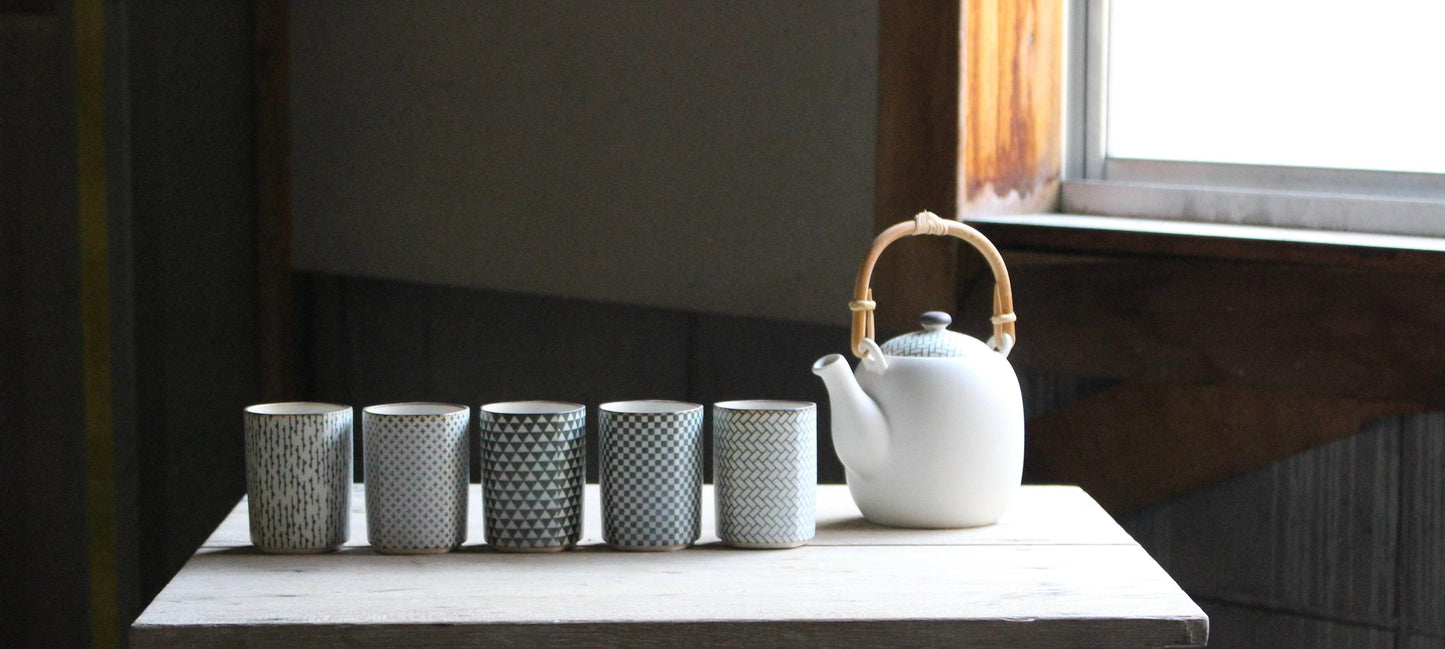 Yamatsu - Komon tea set, pentagonal teacup - Wecreate Japan