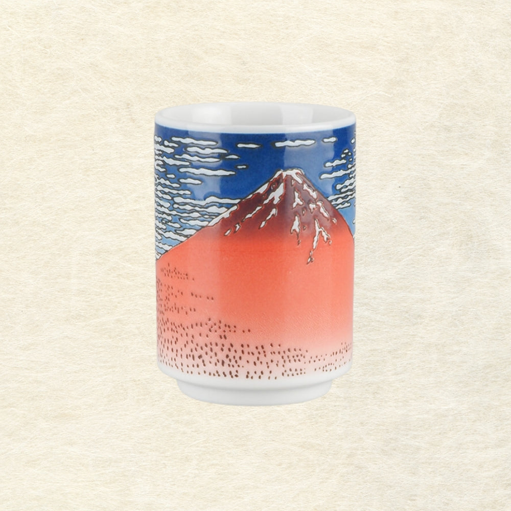 Hokusai Red Fuji - Mino ware