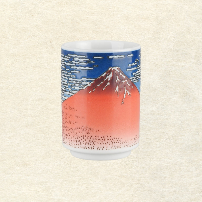 Hokusai Red Fuji - Mino ware hover