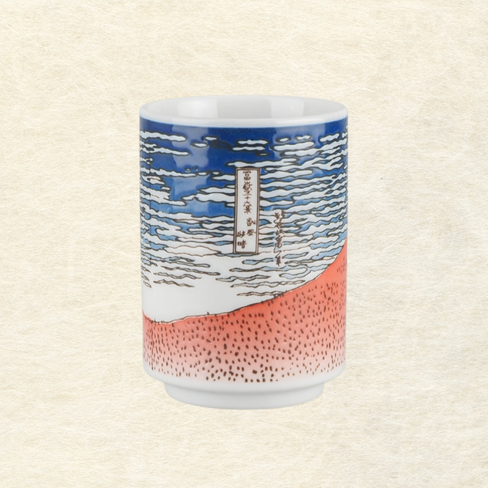 Hokusai Red Fuji - Mino ware